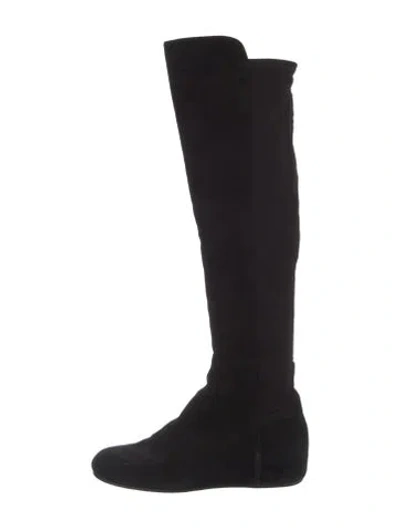 Pre-owned Stuart Weitzman Suede Boots In Black