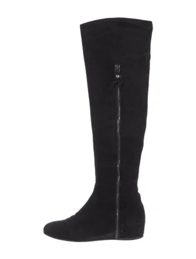 Pre-owned Stuart Weitzman Suede Boots In Black