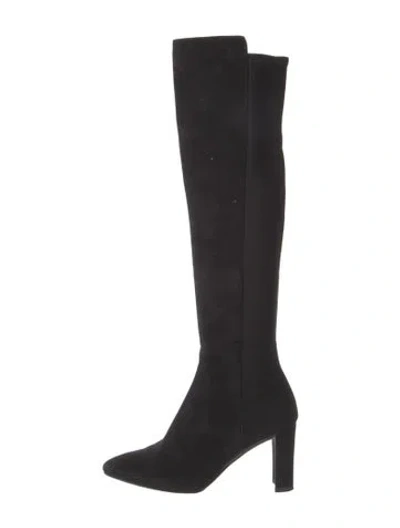Pre-owned Stuart Weitzman Suede Boots In Black