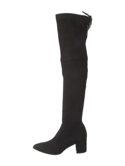 Pre-owned Stuart Weitzman Suede Boots In Black
