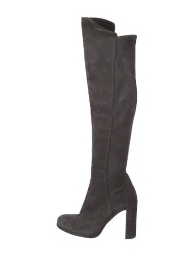 Pre-owned Stuart Weitzman Suede Boots In Black