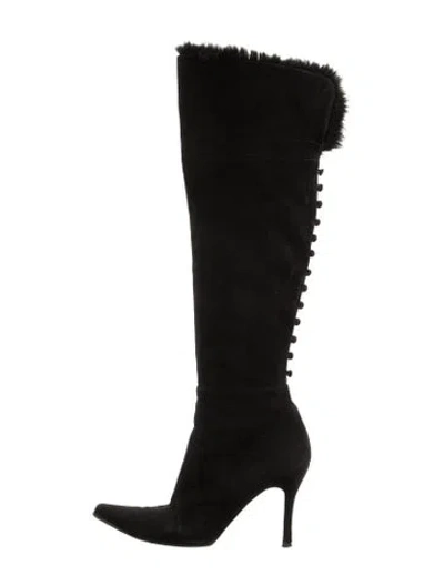 Pre-owned Stuart Weitzman Suede Boots In Black