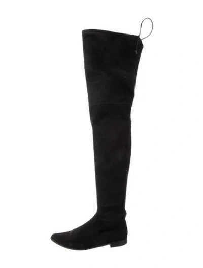 Pre-owned Stuart Weitzman Suede Boots In Black