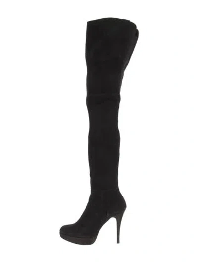 Pre-owned Stuart Weitzman Suede Boots In Black