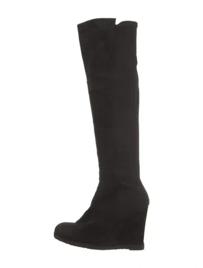 Pre-owned Stuart Weitzman Suede Boots In Black