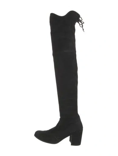 Pre-owned Stuart Weitzman Suede Boots In Black