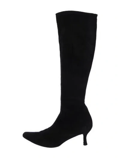Pre-owned Stuart Weitzman Suede Boots In Black