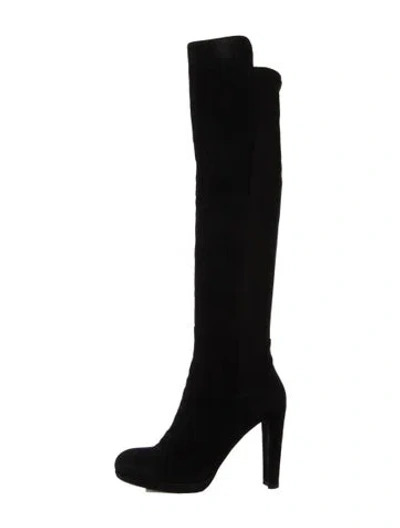 Pre-owned Stuart Weitzman Suede Boots In Black