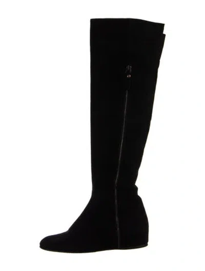 Pre-owned Stuart Weitzman Suede Boots In Black