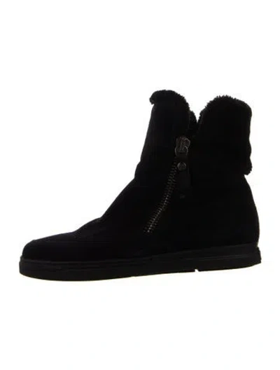 Pre-owned Stuart Weitzman Suede Boots In Black