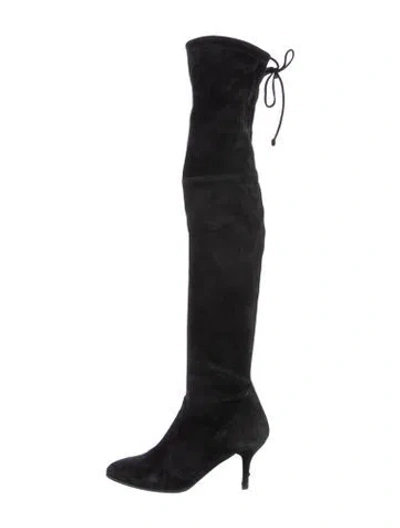 Pre-owned Stuart Weitzman Suede Boots In Black