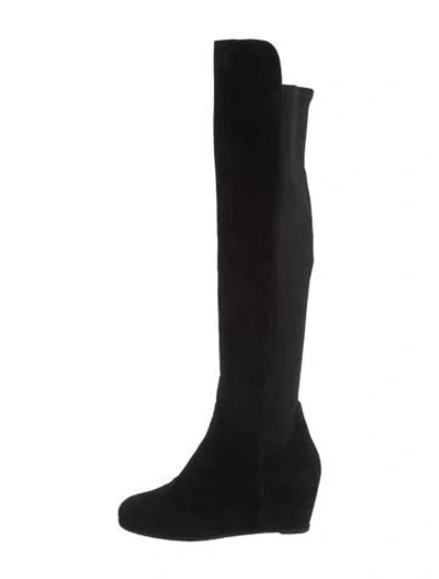 Pre-owned Stuart Weitzman Suede Boots In Black