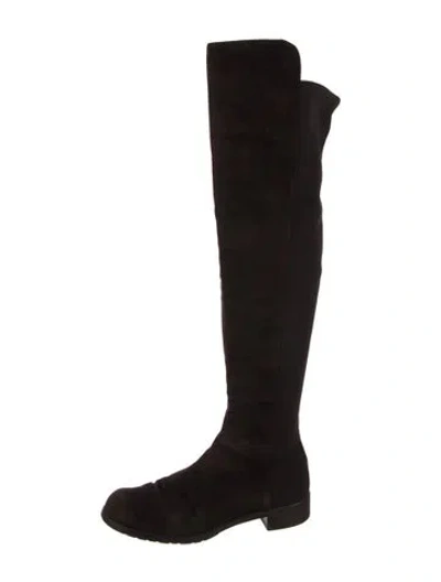 Pre-owned Stuart Weitzman Suede Boots In Black