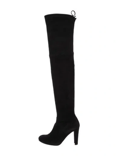 Pre-owned Stuart Weitzman Suede Boots In Black