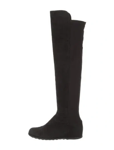 Pre-owned Stuart Weitzman Suede Boots In Black