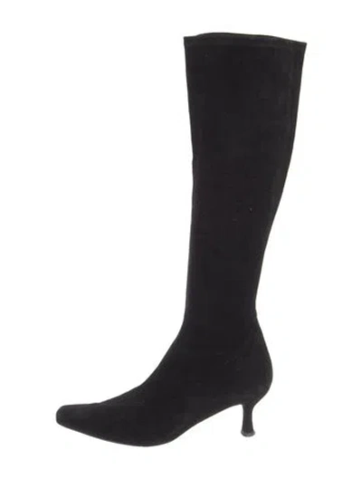 Pre-owned Stuart Weitzman Suede Boots In Black