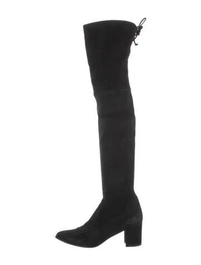 Pre-owned Stuart Weitzman Suede Boots In Black