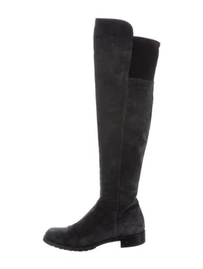 Pre-owned Stuart Weitzman Suede Boots In Black