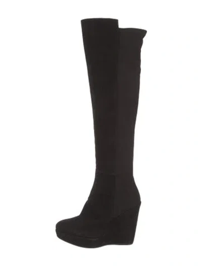 Pre-owned Stuart Weitzman Suede Boots In Black