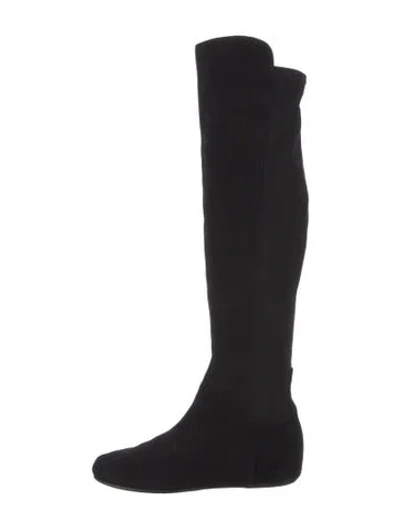Pre-owned Stuart Weitzman Suede Boots In Black