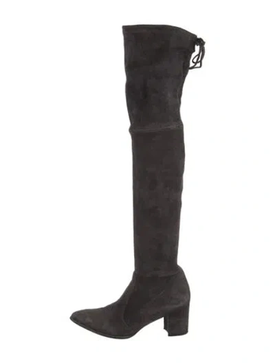 Pre-owned Stuart Weitzman Suede Boots In Black