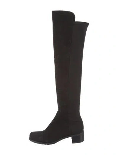Pre-owned Stuart Weitzman Suede Boots In Black