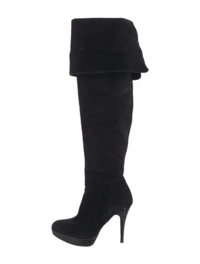 Pre-owned Stuart Weitzman Suede Boots In Black