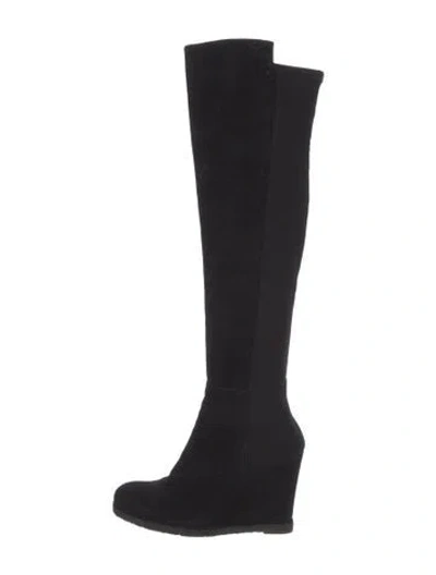 Pre-owned Stuart Weitzman Suede Boots In Black