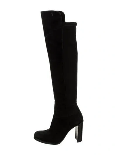 Pre-owned Stuart Weitzman Suede Boots In Black