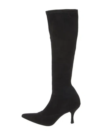 Pre-owned Stuart Weitzman Suede Boots In Black