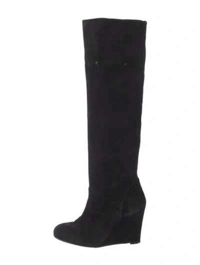 Pre-owned Stuart Weitzman Suede Boots In Black