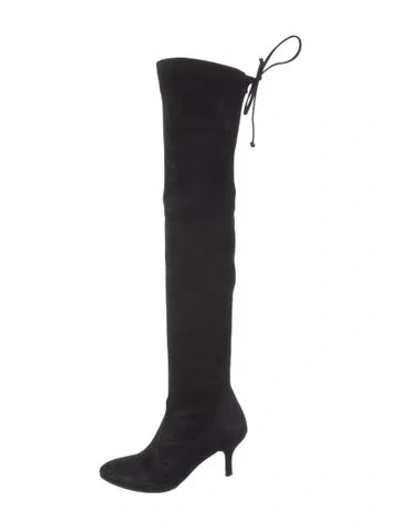 Pre-owned Stuart Weitzman Suede Boots In Black