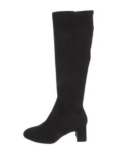 Pre-owned Stuart Weitzman Suede Boots In Black
