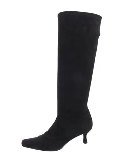 Pre-owned Stuart Weitzman Suede Boots In Black