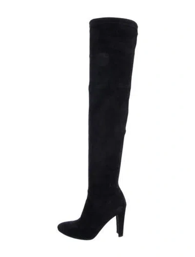 Pre-owned Stuart Weitzman Suede Boots In Black