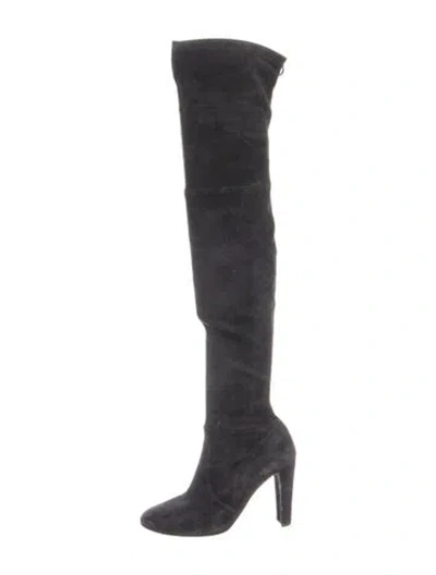Pre-owned Stuart Weitzman Suede Boots In Black