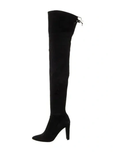 Pre-owned Stuart Weitzman Suede Boots In Black