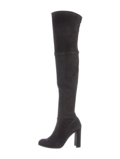 Pre-owned Stuart Weitzman Suede Boots In Black