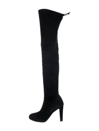 Pre-owned Stuart Weitzman Suede Boots In Black