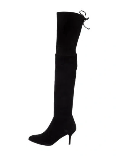 Pre-owned Stuart Weitzman Suede Boots In Black