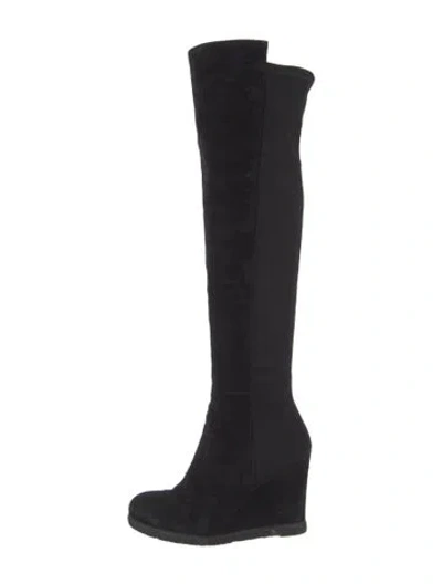 Pre-owned Stuart Weitzman Suede Boots In Black