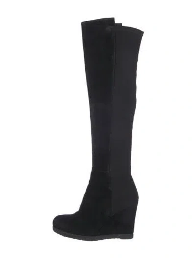 Pre-owned Stuart Weitzman Suede Boots In Black