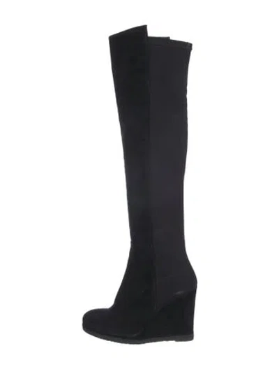 Pre-owned Stuart Weitzman Suede Boots In Black