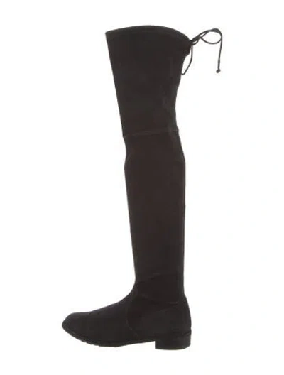 Pre-owned Stuart Weitzman Suede Boots In Black