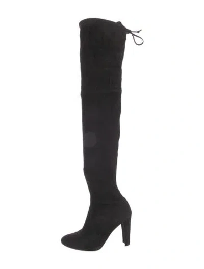 Pre-owned Stuart Weitzman Suede Boots In Black