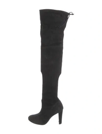 Pre-owned Stuart Weitzman Suede Boots In Black