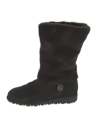 Pre-owned Stuart Weitzman Suede Boots In Black