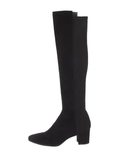 Pre-owned Stuart Weitzman Suede Boots In Black