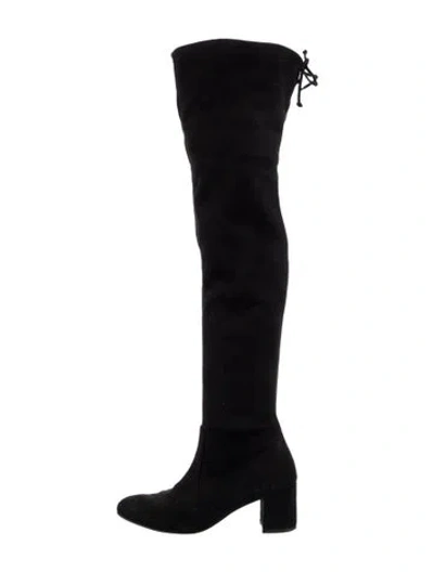 Pre-owned Stuart Weitzman Suede Boots In Black