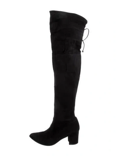 Pre-owned Stuart Weitzman Suede Boots In Black